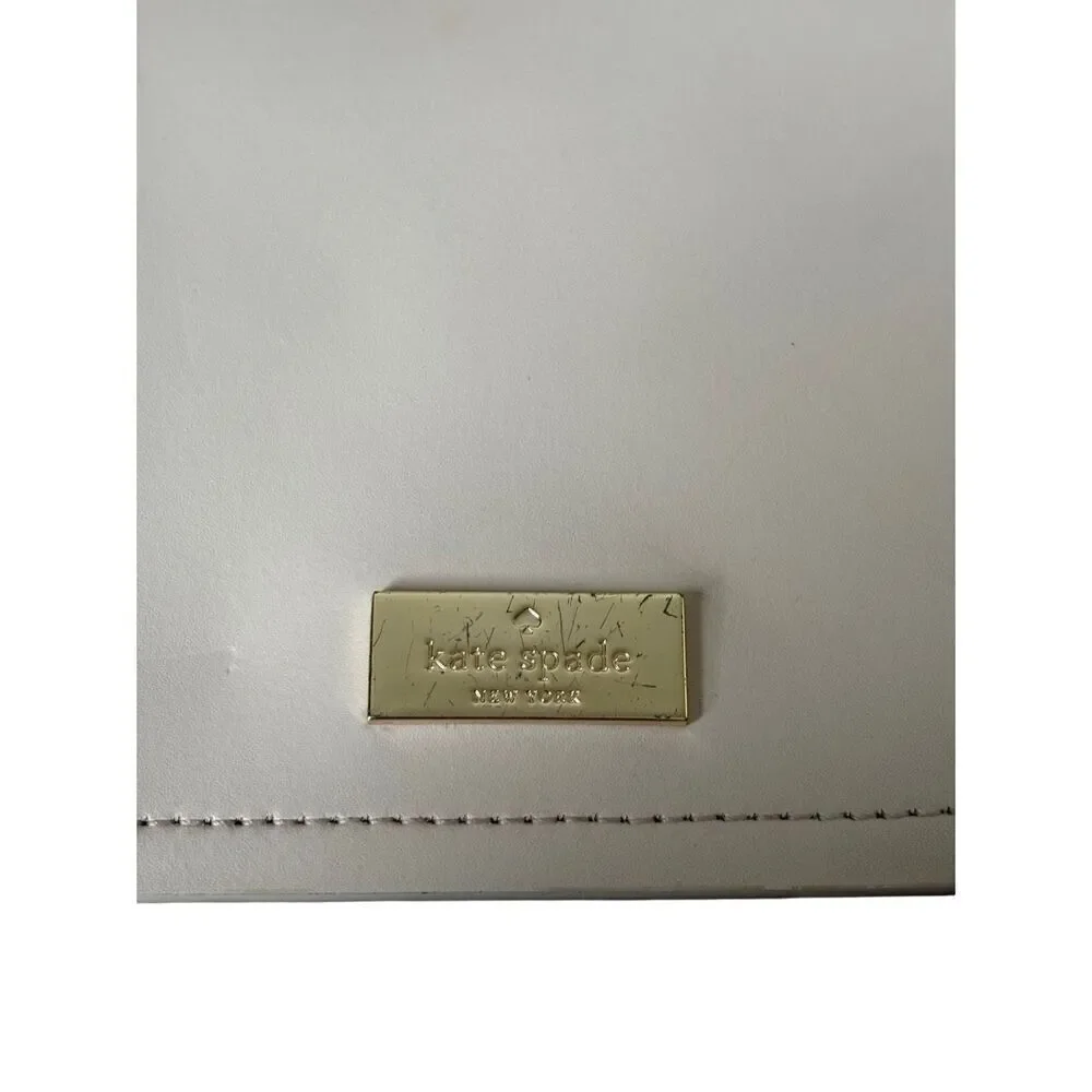 Kate Spade New York Cream Leather Flap‎ Closure Small Crossbody Bag